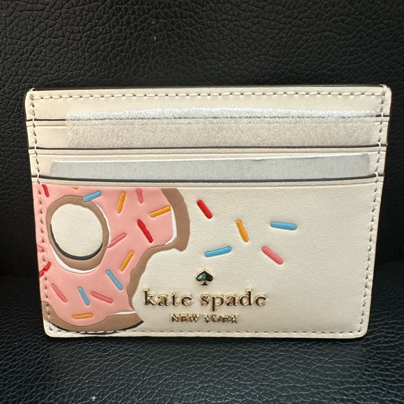 Kate Spade Coffee Break Donut Small Slim Card Holder - Picture 2 of 6